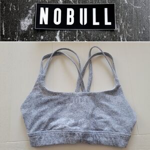 NOBULL Plush Heather Sports Bra in White Camo